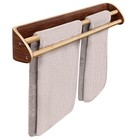 Solid Wood Bamboo Double Towel Bar - Double Towel Rack - Double Towel Bar for...