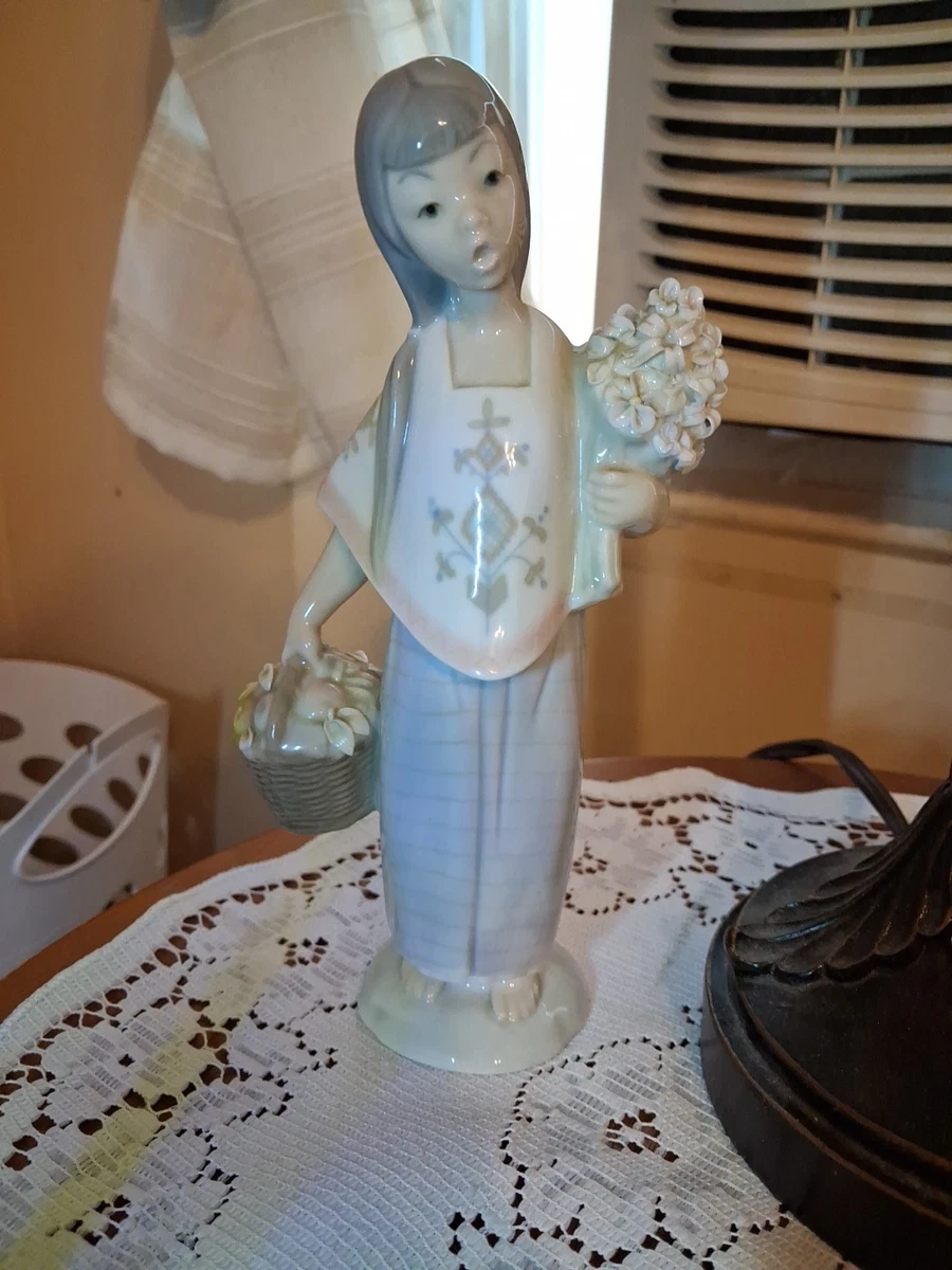 Lladro Girl With Flower Basket for sale | eBay