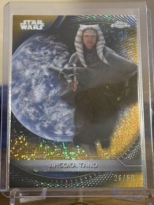 2025 Topps Star Wars Hyperspace AHSOKA TANO Gold Galactic Dust Refractor /50 #16