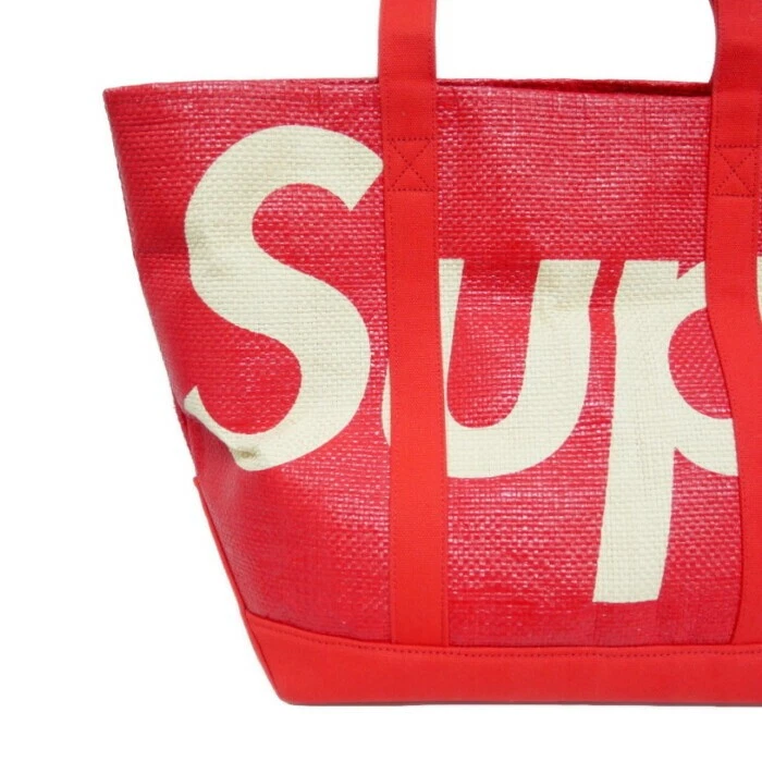 Sac fourre tout Supreme Domestic Regular 20Ss en raphia grand logo rouge