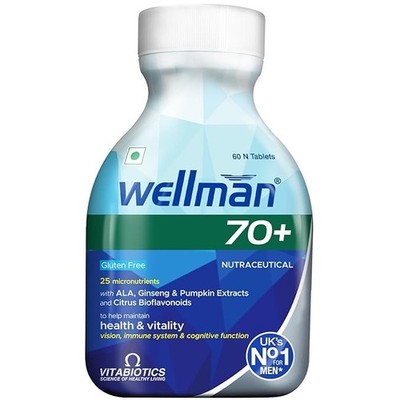 Wellman 70+ Multivitamin (60 Tablets) Boosts Vision, Health Immune System