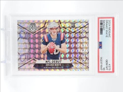 DRAKE MAYE 2024 MOSAIC NFL DEBUT ROOKIE SILVER MOSAIC #273 RC PSA 10 Q2674