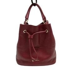 Auth FURLA - Bordeaux Leather Handbag