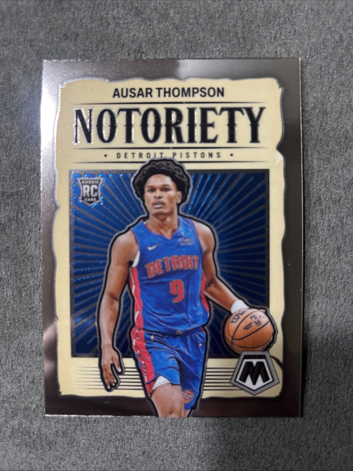 2023-24 Mosaic Notoriety Ausar Thompson #1 Rookie Insert Pistons