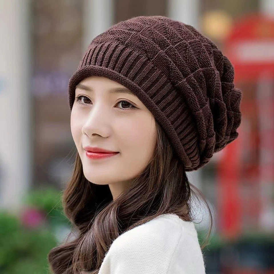 Women Knitted Hat Winter Beanie Soft Knitted Fabric Lightweight Polyester - Image 3 of 4