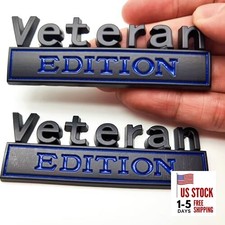 Edition Emblem Car Decals, Retired Soldier 3D Metal Veteran Veteran Black/Blue