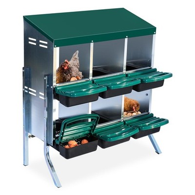 6 Room Metal Nesting Boxes for Chicken Chicken Nesting Box for Laying Eggs Green