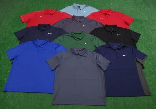 Lot Of 10 Nike Golf Dri Fit Mens Polo Shirts Performance Vapor Tech Size XL