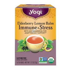 Yogi Tea Elderberry Lemon Balm Immune Stress, Herbal Tea Bags, 16 Count