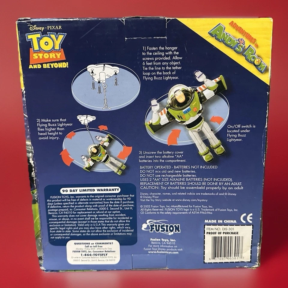 De colección 2002 Disney Pixar Toy Story And Beyond Flying Buzz Lightyear Foto 2 de 3