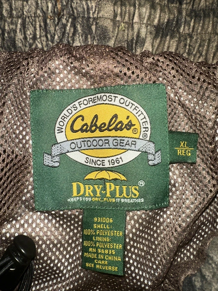 Men’s Xl Lined Cabelas Camouflage Hunting Pants Dry Plus - Image 2 of 3