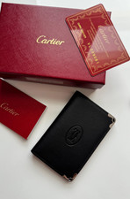 Cartier Must de Cartier Slim Black Calfskin 6CC Card Holder Wallet New in Box