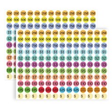 4290 Pcs Garage Sale Price Stickers   3/4" Round 3/4 inch, Multicolor