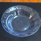 3 Blue/Clear Pressed Glass Leaf Pattern Goblets + 5 Matching Round Bowls Set — photo 10