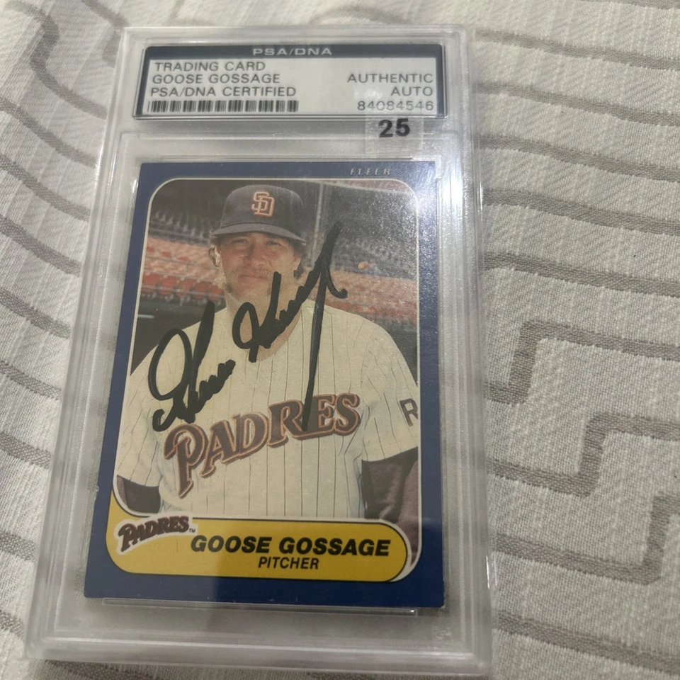 Rich Goose Gossage Signed 1986 Fleer #322 Auto Card Inscription PSA authentic - Image 3 of 3