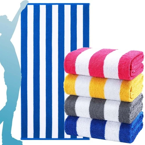 Genovega 2 Pack Extra Large Bath Towels Striped Beach Towel Bathroom Sheets image 11