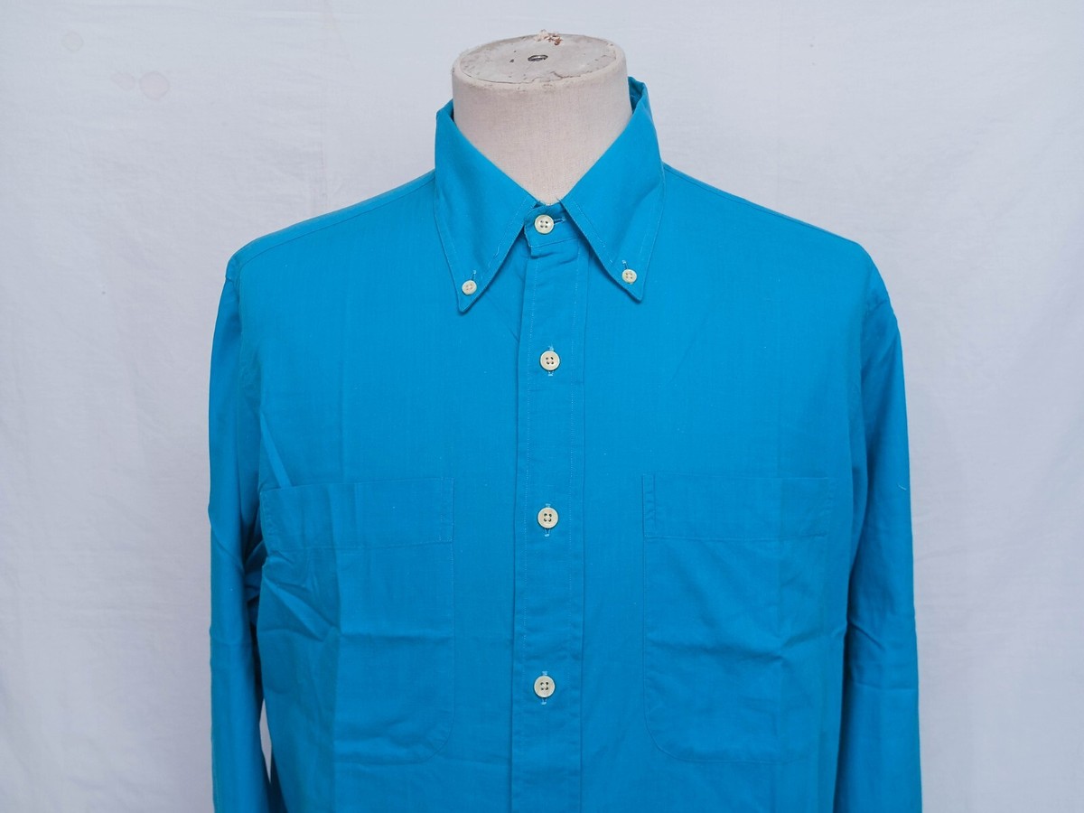 Vintage Gitman Bros. Button Down Aqua Blue Men's Dress Shirt 16-33