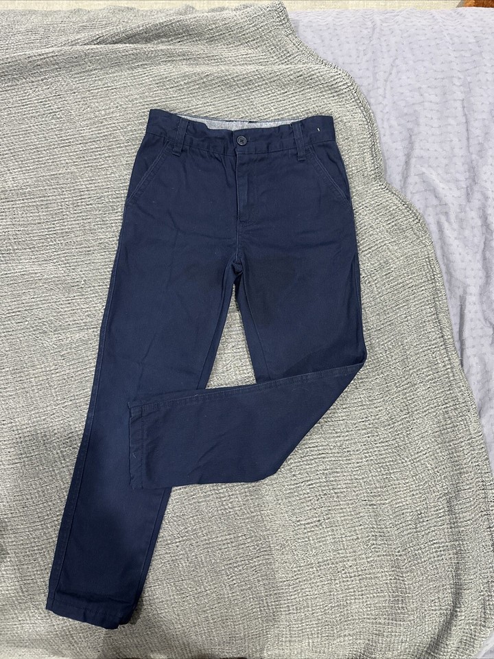 Peter Morrissey Size 8 Formal Chino Pants Adjustable Waist Navy Blue