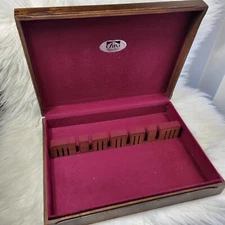 Fashion Manor Wooden Silverware Flatware Storage Chest Tarnish Proof 14x10.5x3.5