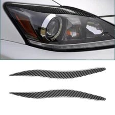 Carbon Fiber Headlight Eyebrows Eyelids Cover Trim For Lexus IS250 IS350 2006-12