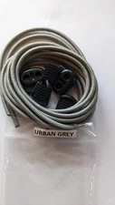 No Tie URBAN GREY Elastic Shoelace Lock Laces Shoe Strings Locking Toggle