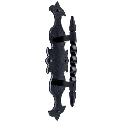 BORDERLAND RUSTIC HARDWARE 12" Rustic Pull Handle For Doors, Gates & Furniture Iron Hand Forged in Mexico