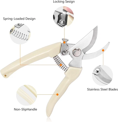 Garden Scissors for Plant, Tip Pruning Shears for Cutting Flowers - Picture 3 of 5