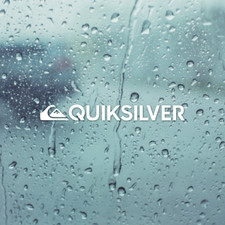 QUIKSILVER Die Cut White Vinyl Decal/Sticker 5 In x .6 In Surfboard Car Window