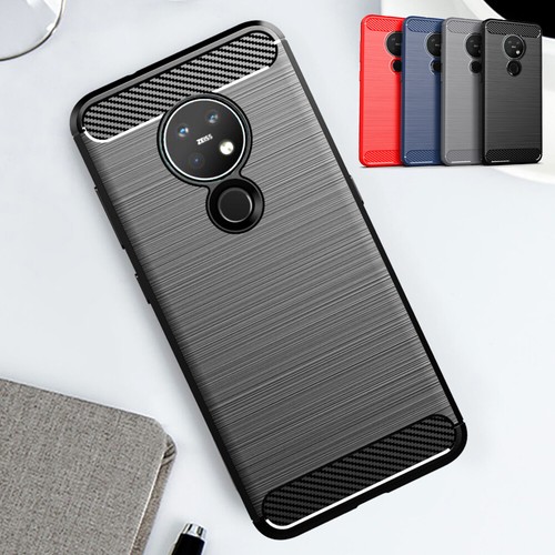 Funda protectora de silicona de fibra de carbono a prueba de golpes para Nokia 7.2 6.2 5.3 3.4 G20/50 C31 - Imagen 1 de 15