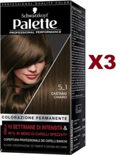 3PCS PERMANENT COLOR PALETTES 10 WEEKS INTENSITY 5-1 LIGHT BROWN