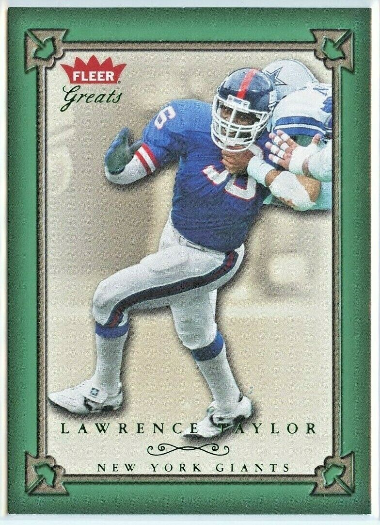 2004 Greats of the Game Green parallel insert card Lawrence Taylor #116/500