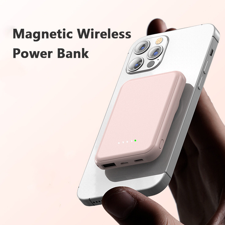 5000mAh Magnetic Wireless Power Bank for iPhone 11 to 15 Portable Charger-image