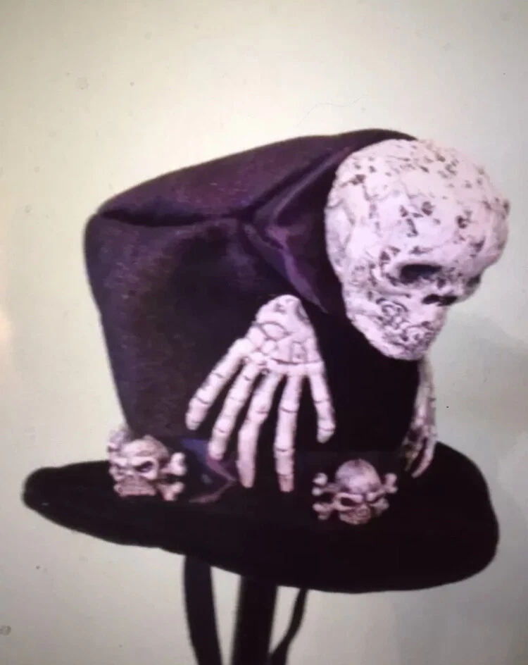 Victoriano Mini Espuma Negro Gótico Disfraz Cementerio Sombrero - Calaveras - Nuevo con Etiquetas - OSFA Foto 2 de 4