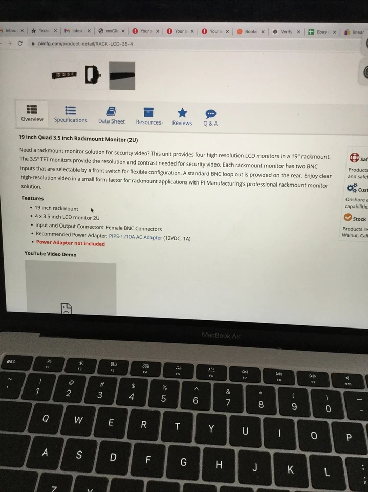 19inch Quad 3.5inch Rackmount LCD Monitor - Image 4 of 4