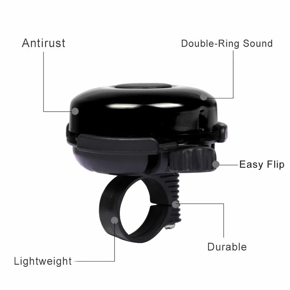 Campana de bicicleta manillar de bicicleta anillo de bocina alarma campana de seguridad de alta calidad EE. UU. Foto 4 de 4