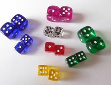 2x Acryl Würfel transparent Mini-Würfel Spiele Farbauswahl Miniatur  7/10mm