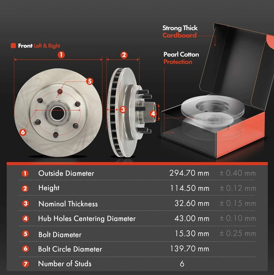 Front Disc Brake Rotors & Ceramic Brake Pads for Chevrolet C2500 GMC Savana 2500 - Image 2 of 4