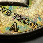 1964 50c Kennedy Silver Half Dollar - Neon Rainbow Toning - BU - SKU-Z3900