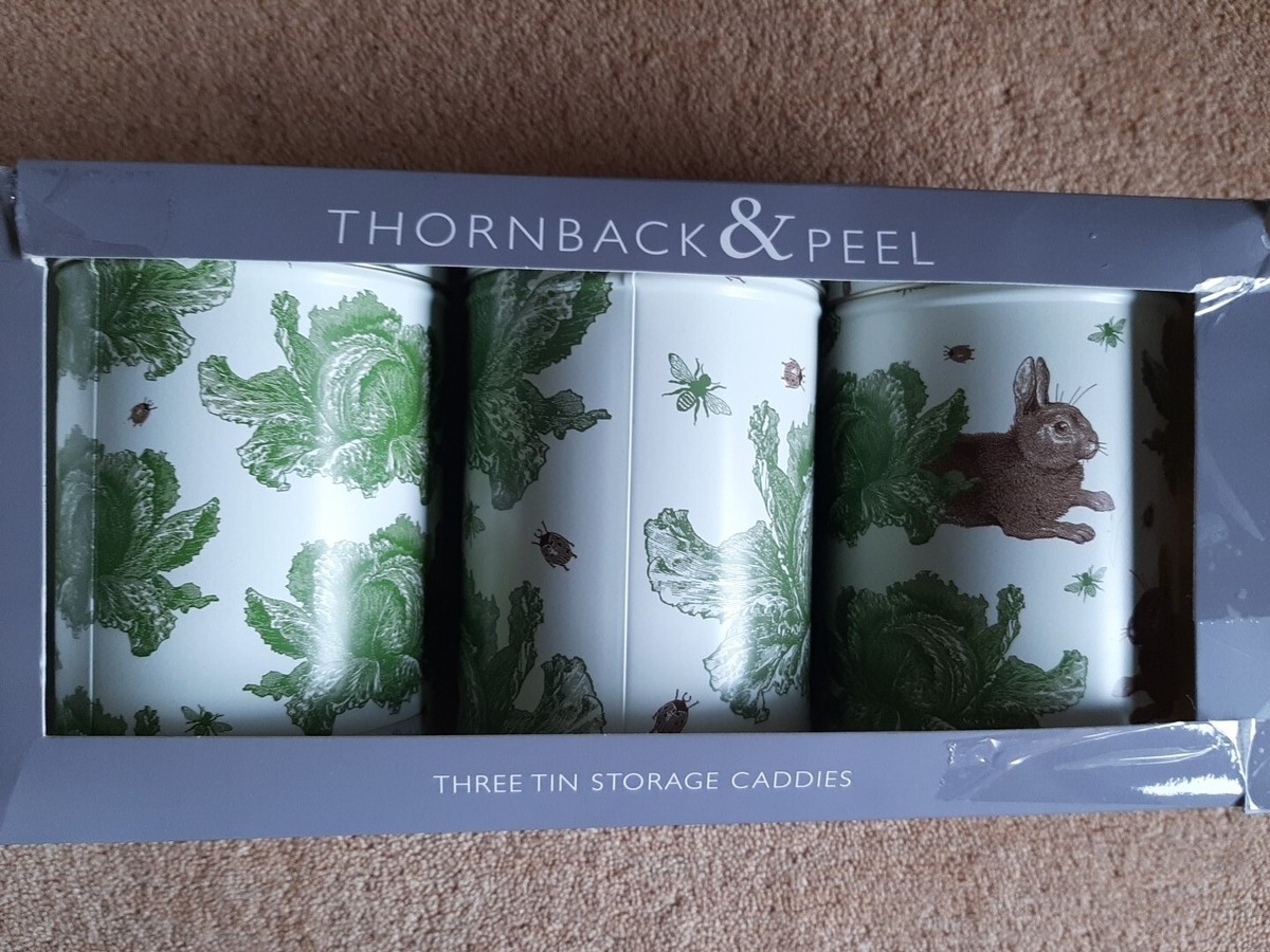 Thornback Peel Tin Storage Caddies Rabbits