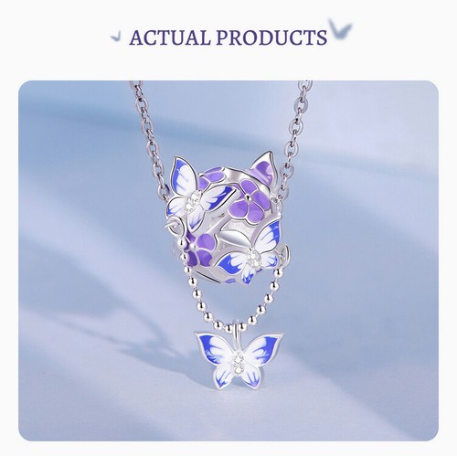 Brazaletes de joyería con flores y mariposas de plata esterlina 925 para mujer Voroco - Imagen 14 de 14