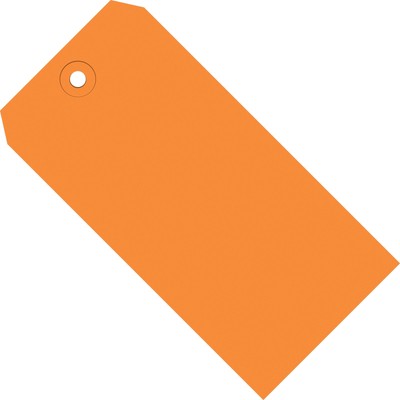 Shipping Tags, 4 3/4'' x 2 3/8'', 13 Pt, Orange, with Reinforced Eyelet, to Ide...