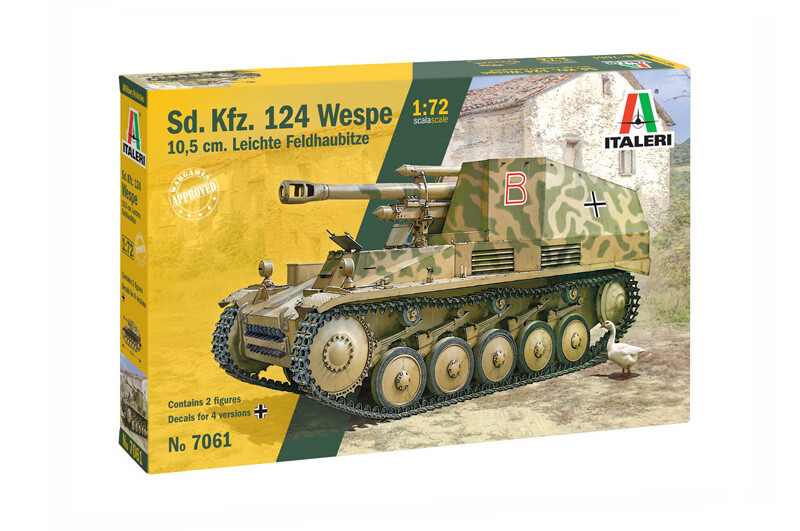 Italeri 7061 Sd.Kfz.124 Wespe 1:72 Plastic Tank Model Kit