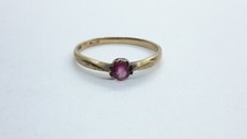 antique gold amethyst ladies ring 333 8kt yellow rose gold