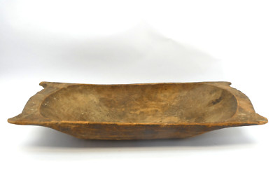 Antique Old Hand Carved Primitive Small Fruit Vegetable Bowl Centerpiece Wood