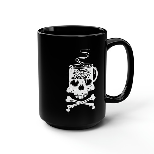Death Before Decaf - Black Mug, 15oz - Picture 6 of 10