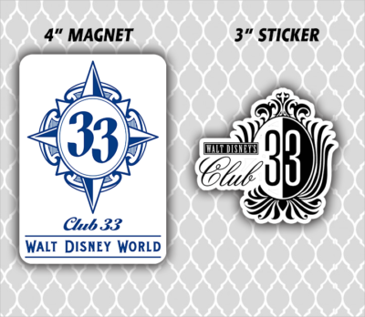 Disneyland Club 33 Members logo Magnet and Sticker Combo | eBay