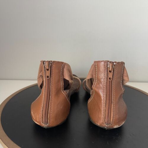 Cushe sandalo gladiatore perizoma quadrifoglio donna taglia 8 marrone ballerine con zip - Foto 9 di 13