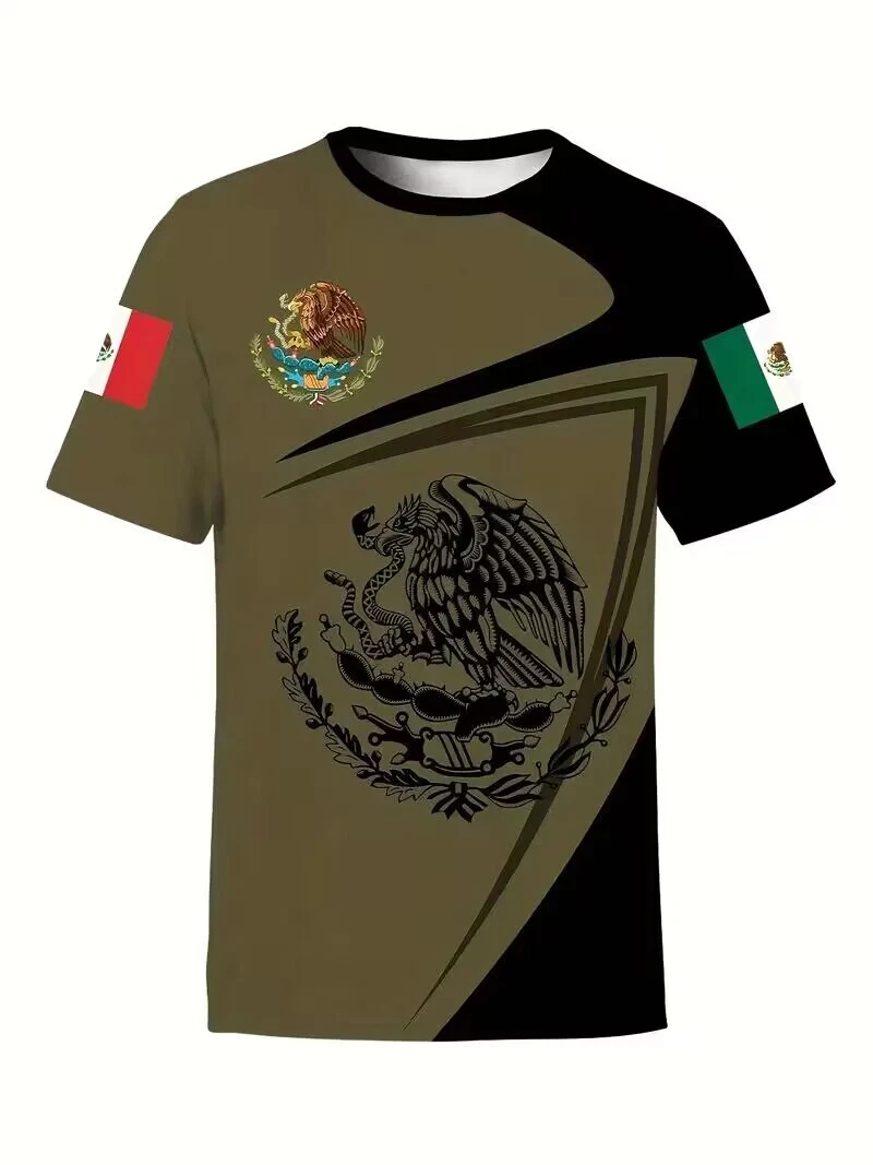 Hombres Camisetas Águila Azteca Mexicana Novedad Moda Camiseta Manga Corta image 2