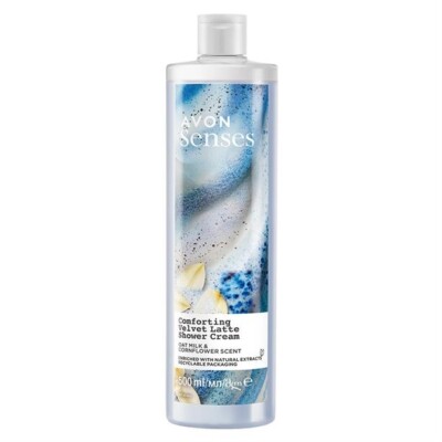 (1L/6,78 ) AVON Senses COMFORTING VELVET LATTE Duschcreme Hafermilch & Kornblume