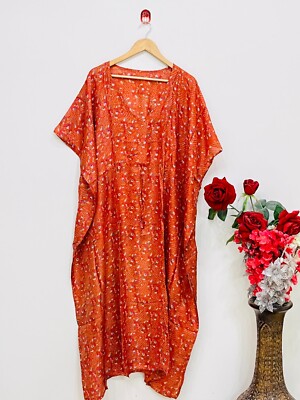Silk Kaftan Boho Dress Indian silk kaftan woman caftan summer dress night dress